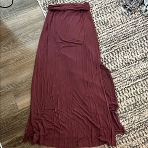 Charlotte Russe Red Ribbed Maxi Skirt